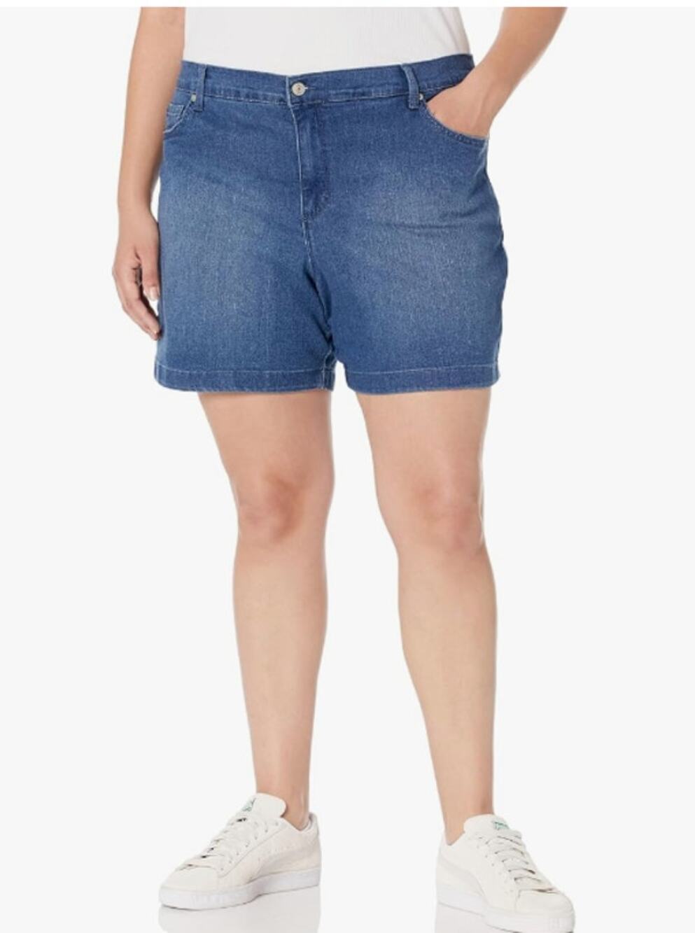 Women Gloria Vanderbilt High-Rise Medium Wash shorts